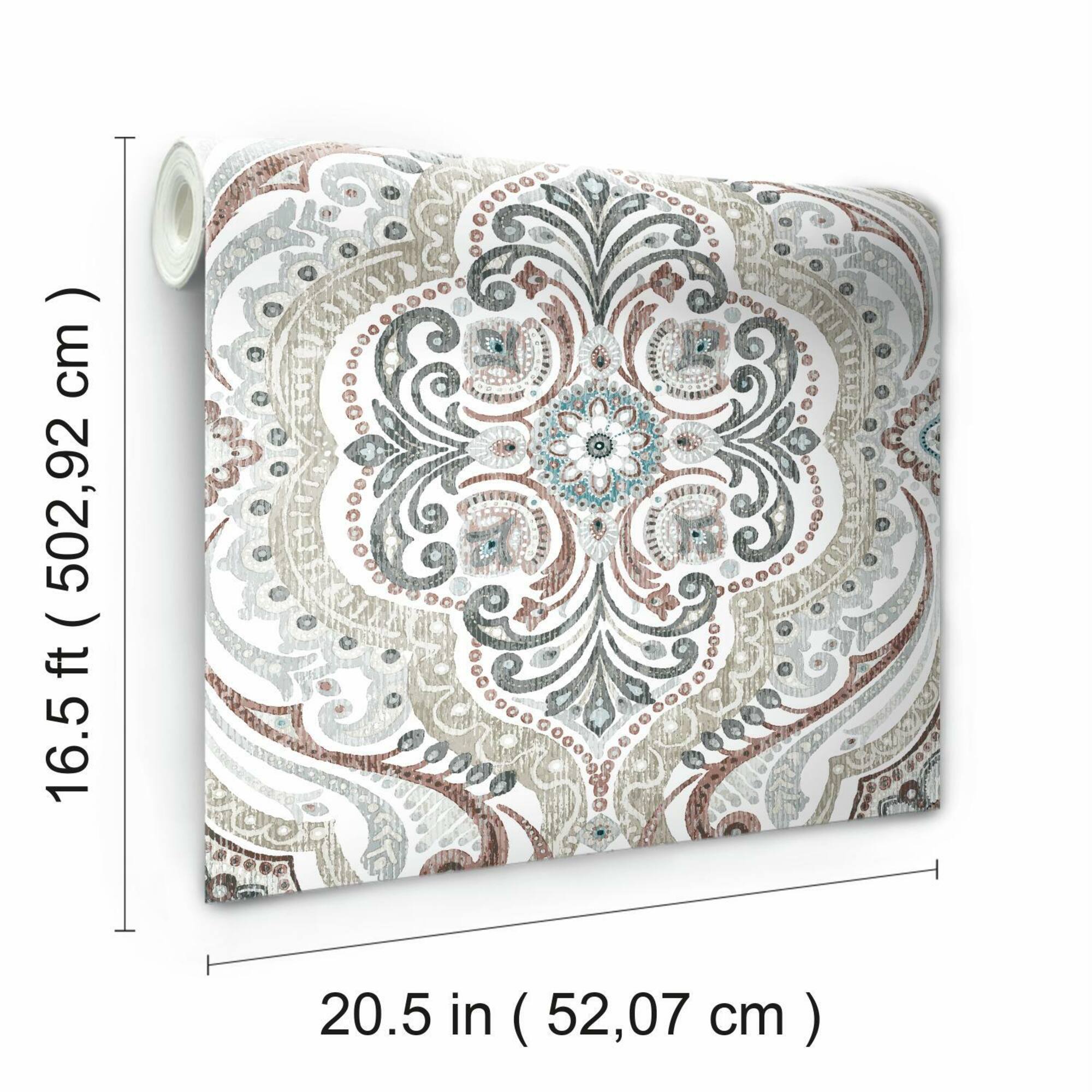 RoomMates Bohemian Damask Peel & Stick Wallpaper